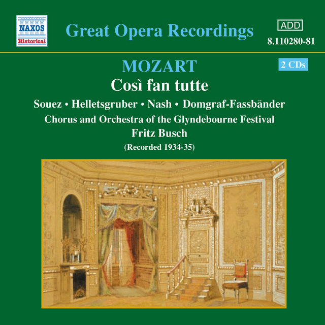 Mozart: Così Fan Tutte (Glyndebourne) (1935) cover art