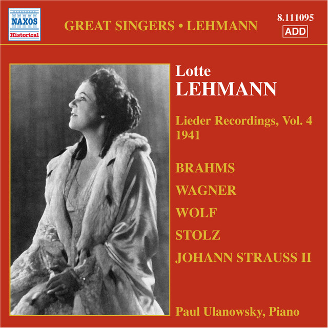 Lehmann, Lotte: Lieder Recordings, Vol. 4 (1941) cover art