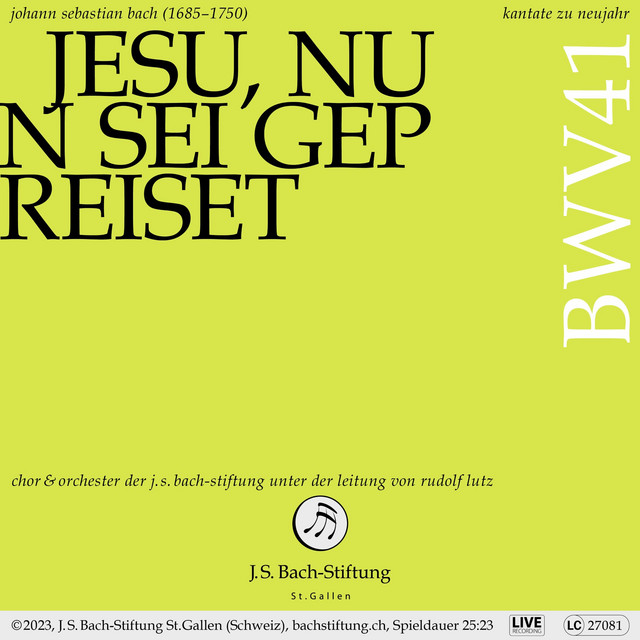 Jesu, nun sei gepreiset, BWV 41: No. 3, Ach! deine Hand, dein Segen muß allein - Live