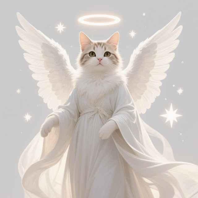 あなたに幸せ呼ぶ光の天使猫 ✨ 猫は、あなたの 未来の流れを先に