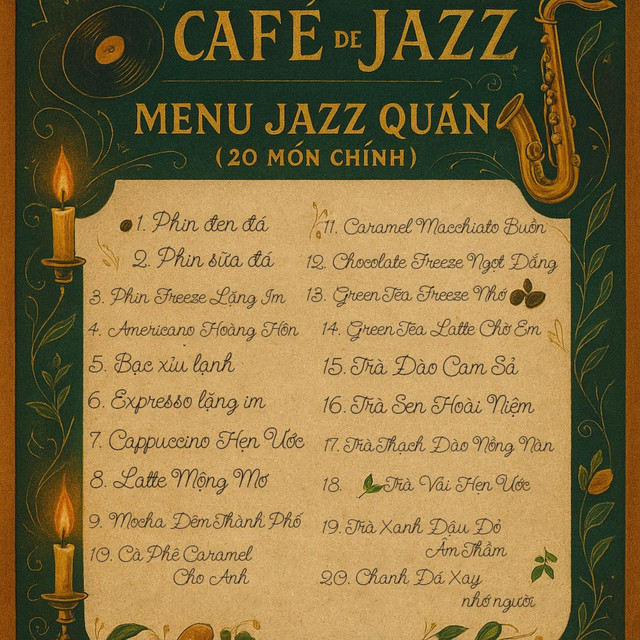 Café de Jazz: Album Jazz Quán Menu Chính 20 Đồ Uống cover art