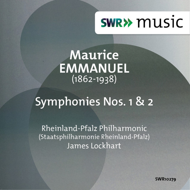 Emmanuel: Symphonies Nos. 1 & 2 cover art