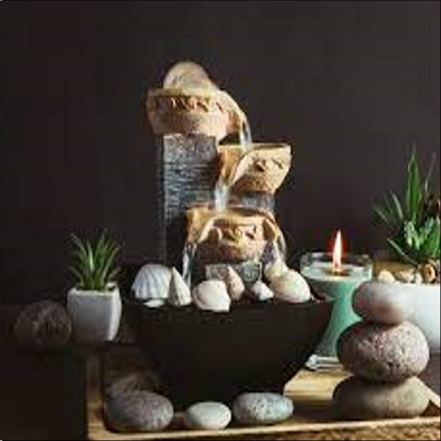 Small Indoor Waterfalls, Rock Gardens, and other Decorative Water Features for Background Sounds cover art