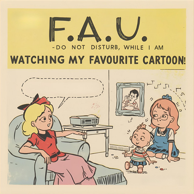 Do Not Disturb, While I Am Watching My Favourite Cartoon!