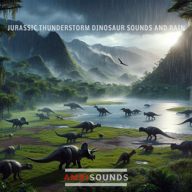 Jurassic Thunderstorm Dinosaur Sounds and Rain cover art