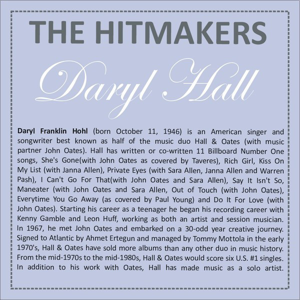 Hits written by Daryl Hall by The World-Band
