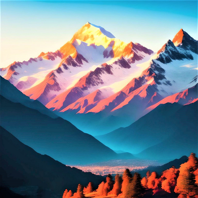 Sunset in the mountains