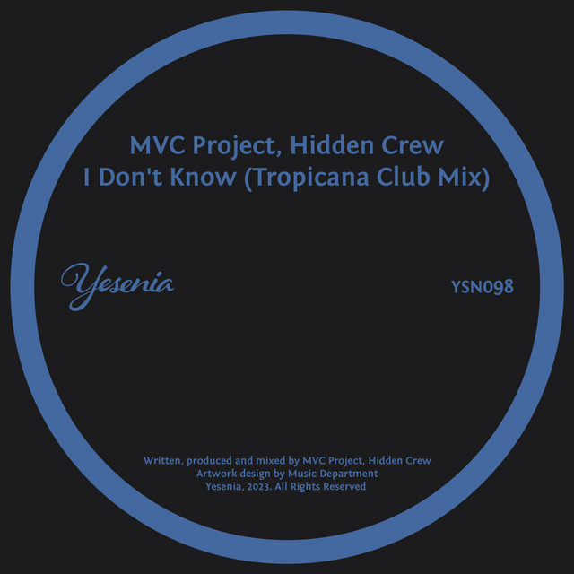 I Don't Know - Tropicana Club Mix album art