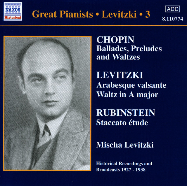 Levitzki, Mischa: Complete Recordings, Vol. 3 (1927-1938) cover