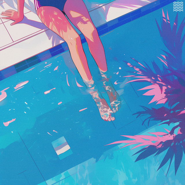My feet in blue water