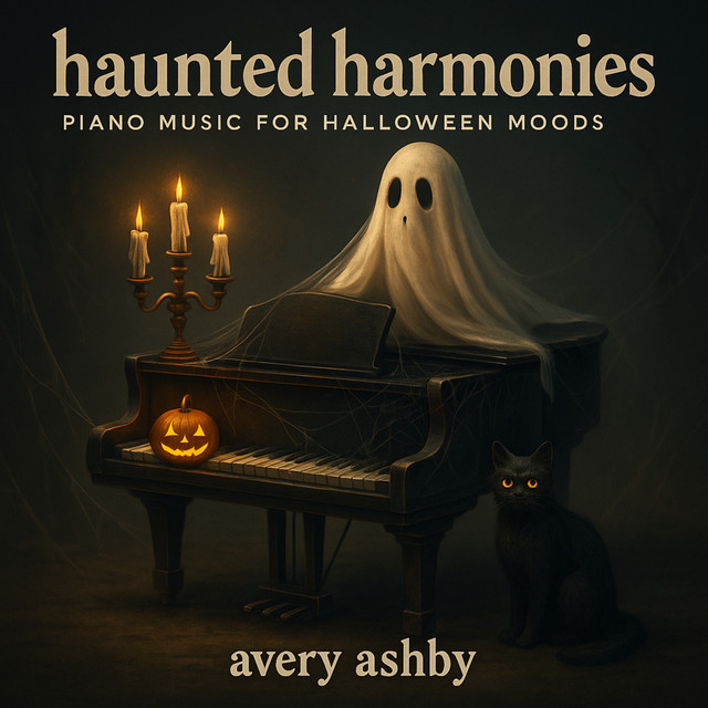 haunted harmonies: piano music for halloween moods cover art