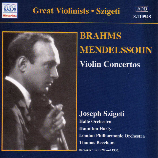 Brahms & Mendelssohn: Violin Concertos (Szigeti) (1928, 1933) cover art