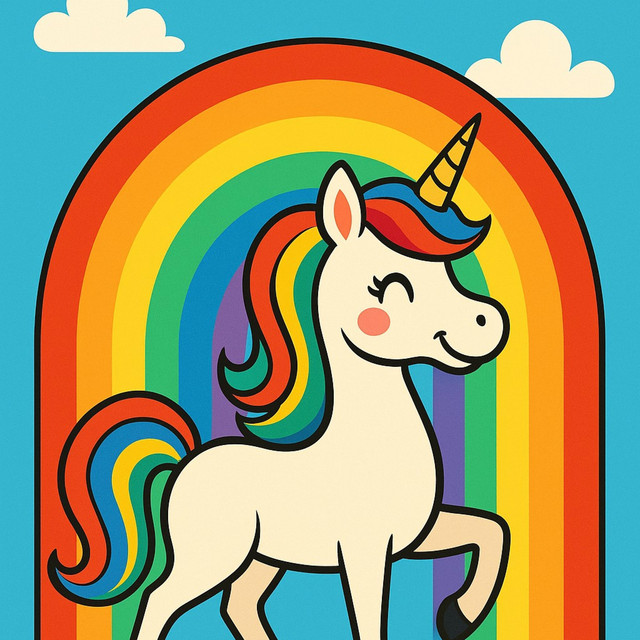 Unicorn in Rainbow Land
