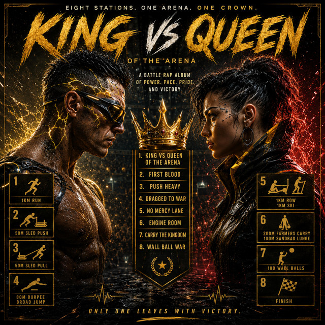 Hyrox-inspired battle rap - King vs Queen of the arena