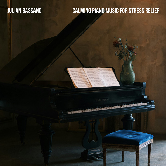 Cover of Calming Piano Music for Stress Relief by Julian Bassano