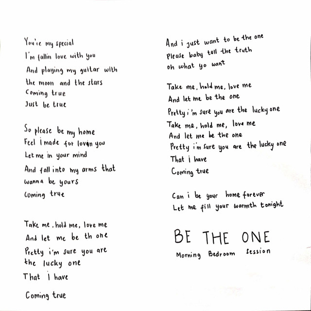 be the one (Morning bedroom session) album image
