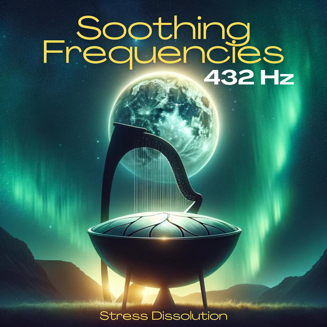 Soothing Frequencies: Stress Dissolution at 432 Hz, Handpan Meditation Balance, Yoga Zone, Harp Relaxation
