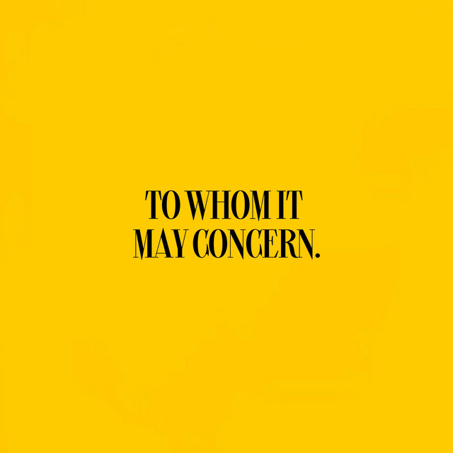 To Whom It May Concern cover art