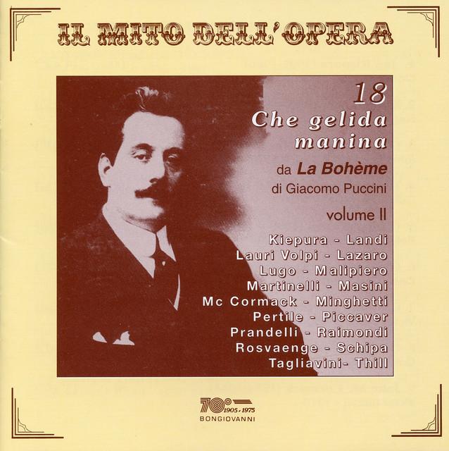 Il mito dell'opera: 18 Che gelida manina da La Bohème di Giacomo Puccini, Vol. 2 (Recorded 1910-1962)