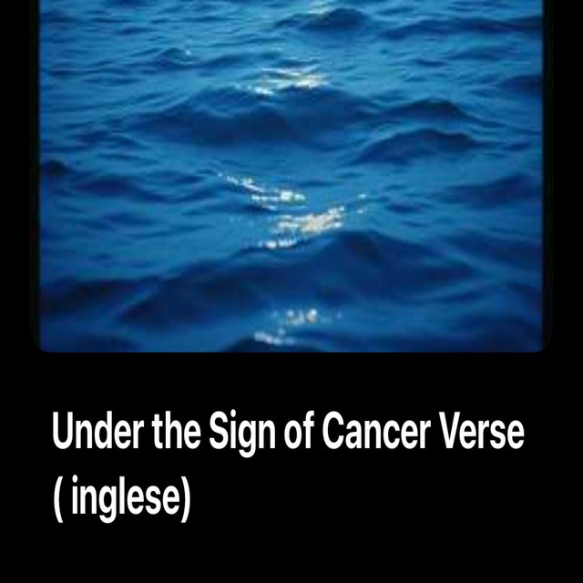 Under the Sign of Cancer Verse (inglese) cover