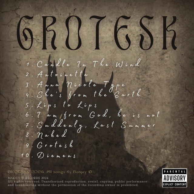 Cover art for boajey — grotesk (dark version)