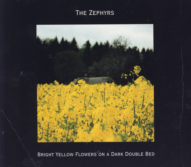 Bright Yellow Flowers on a Dark Double Bed cover art