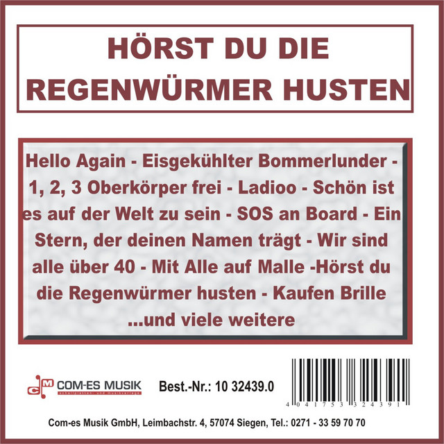 Hörst du die Regenwürmer husten cover