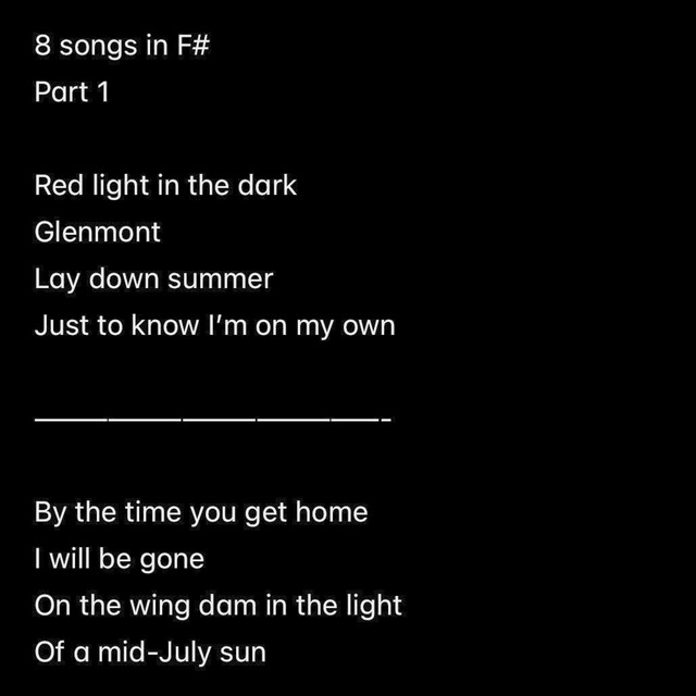 Eight Songs in F# Major, Pt. 1 cover art