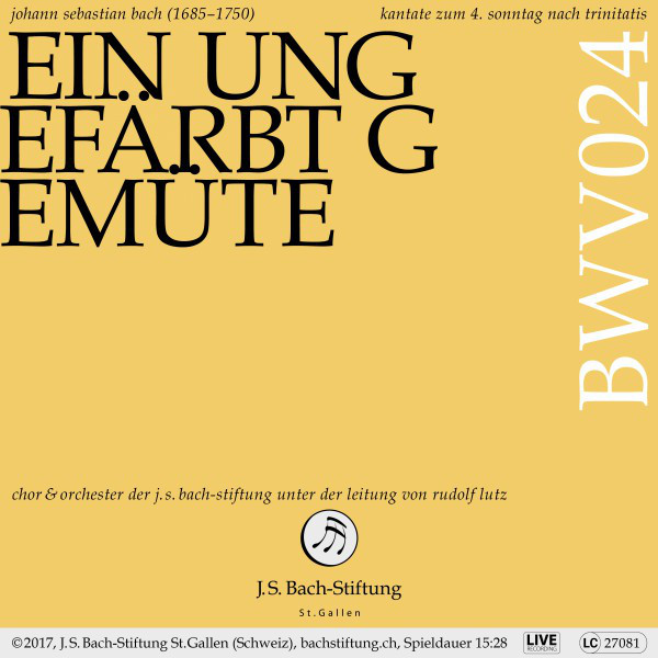 Ein ungefärbt Gemüte, BWV 24: I. Arie - Alt [Live]