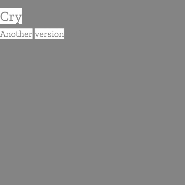 Cry (Another version) cover art