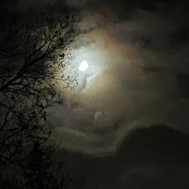 Cloudy moon