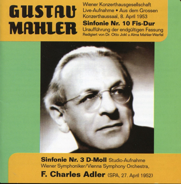 Mahler: Symphony No. 10 - Symphony No. 3 (1952) cover art
