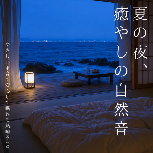 Summer Night Healing Nature Sounds - Gentle Water Sounds for Peaceful Deep Sleep BGM cover art