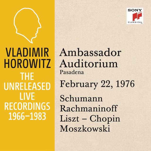Vladimir Horowitz in Recital at Ambassador College, Pasadena, February 22, 1976 cover art