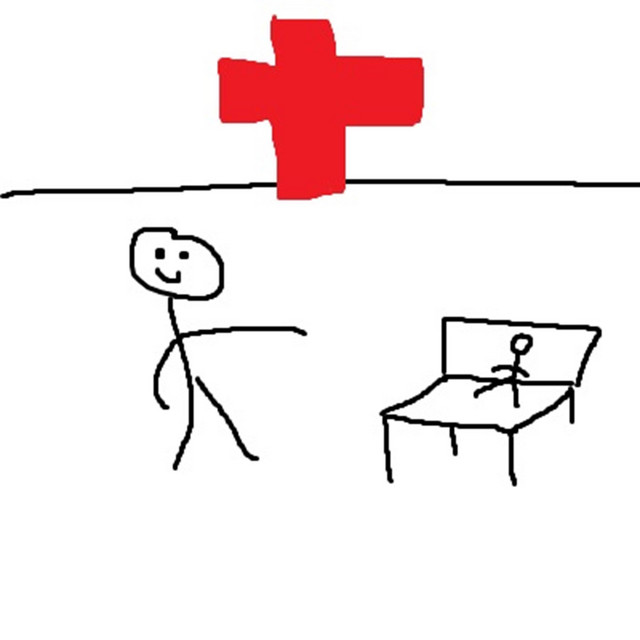 Waiting for the pills.