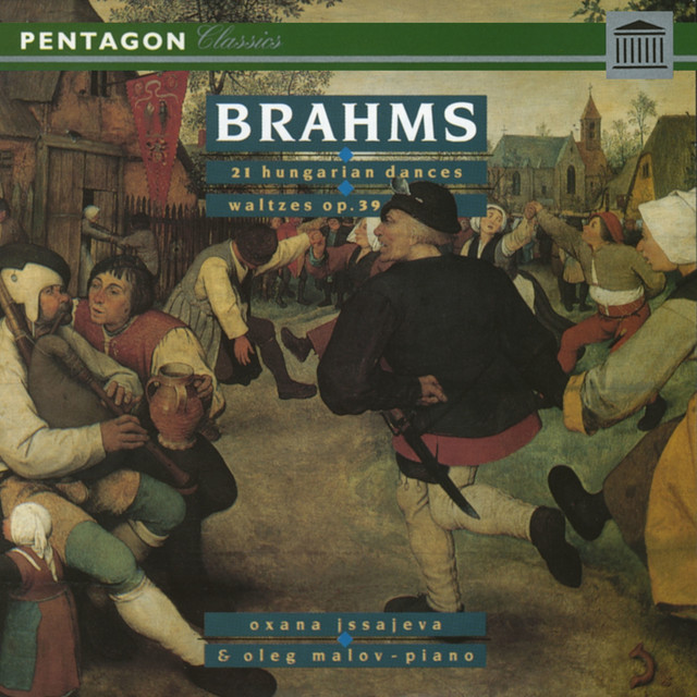 Brahms: 21 Hungarian Dances for Piano Four Hands - 16 Waltzes for Two Pianos cover art