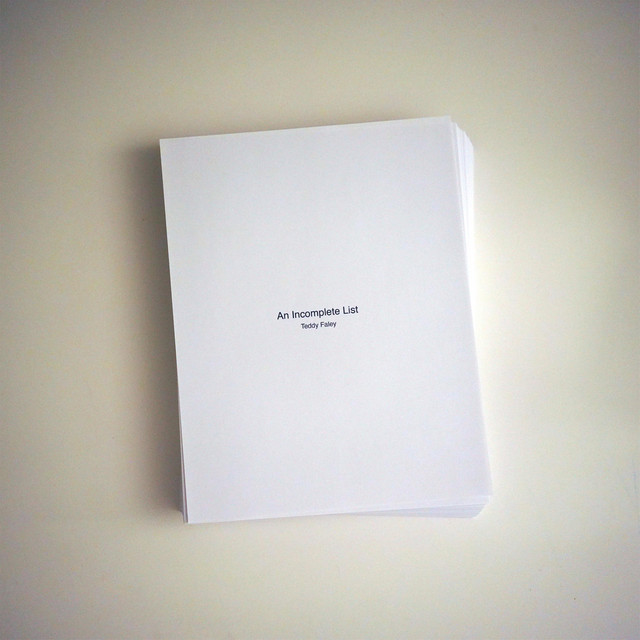 An Incomplete List cover