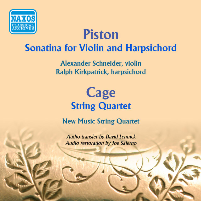 Piston: Violin Sonatina - Cage: String Quartet in Four Parts cover art