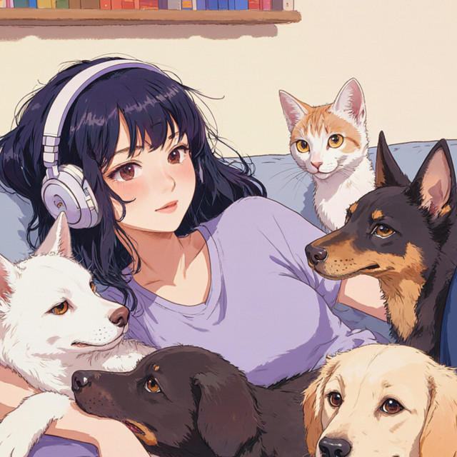 Chilling with fur friends (lofi beats to chill, relax and meditate) cover art