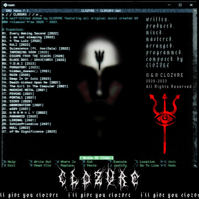 x / / CL0SUR3 / / x cover art