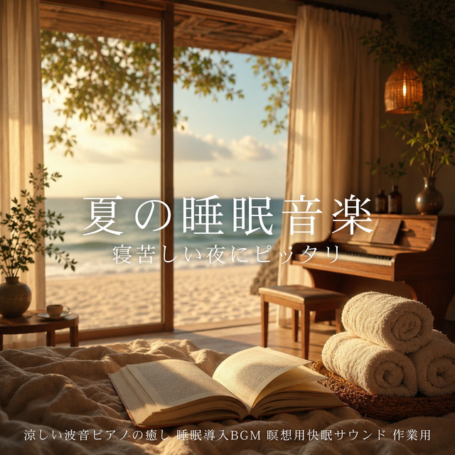 Summer Sleep Music - Cool Ocean Wave Piano Healing for Hot Nights, Sleep Induction BGM, Meditation Deep Sleep Sound for Work cover art