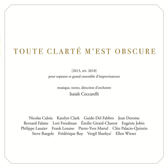 Toute clarté m’est obscure cover art