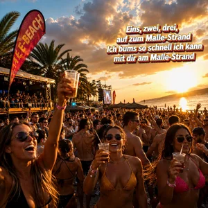 Cover: Eins, zwei, drei, auf zum Malle-Strand
