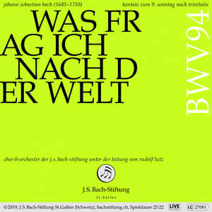 Bachkantate, BWV 94 - Was frag ich nach der Welt (Live) album