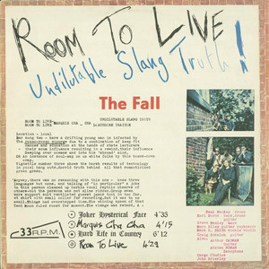 Room To Live: Undilutable Slang Truth! album
