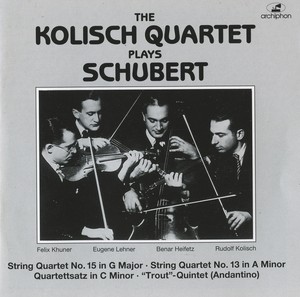The Kolisch Quartet Plays Schubert (1929, 1934) Albumcover