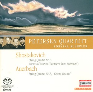 Shostakovich, D.: String Quartet No. 8 / 6 Verses / Auerbach, L.: Sonnet for String Quartet No. 3 Albumcover