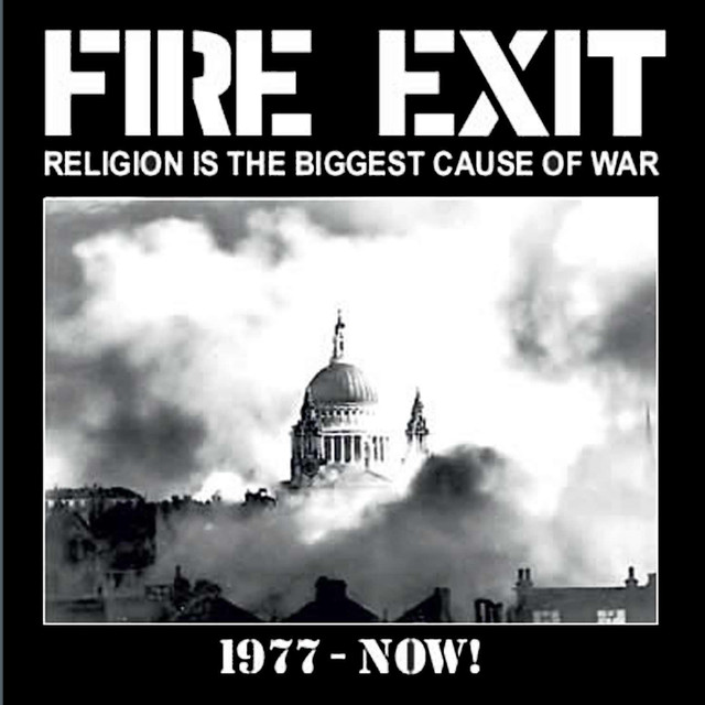 Religion Is The Biggest Cause Of War – The Best Of Fire Exit So Far 1977 – Now cover